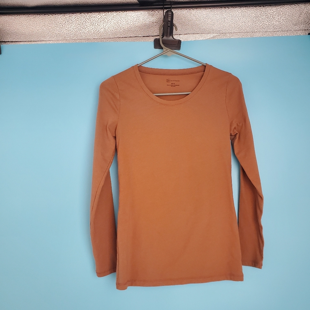 NOBO No Boundaries Long Sleeve Tee Size XS Brown